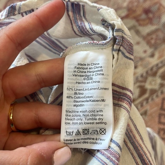 Madewell | Agency Tie-Front Button Top in Sarasota Stripe Medium - Picture 8 of 10